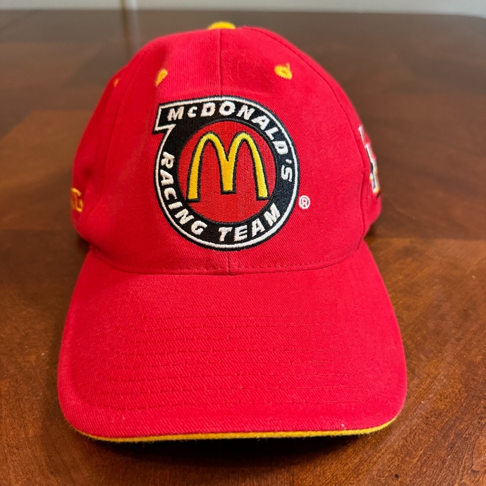 Vtg 2000 McDonald's Racing Team Hat Bill Elliott #94 NASCAR Checkered Flag